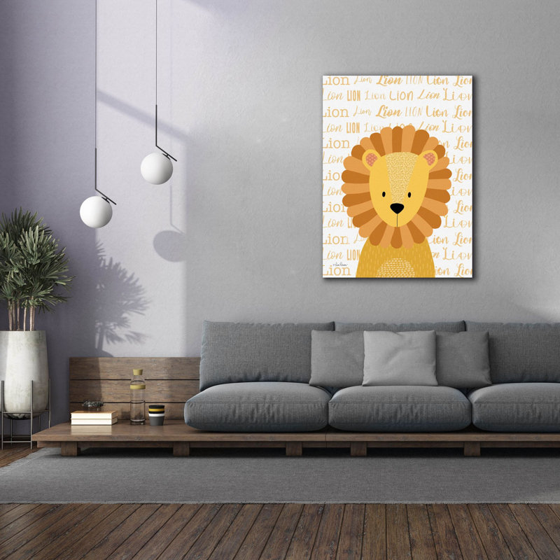 «Baby Lion» par Lisa Larson, art mural sur toile, H 54 po x l 40 po x P 1,5 po