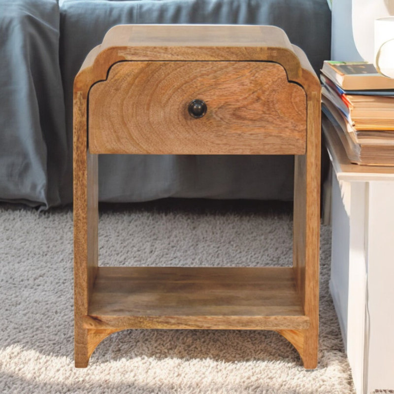 30cm W Solid Wood Bedside Table