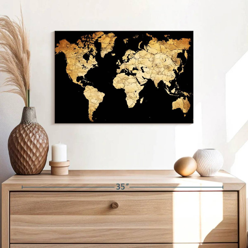 Soil World Map Canvas Print, H 16 po x l 24 po x P 1,25 po