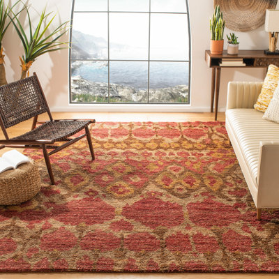 Ferrera Hand-Knotted Red/Gold Area Rug