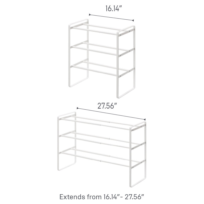 Range-chaussures extensible Yamazaki Home, Blanc
