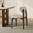 Beige Bouclé Upholstered Dining Chair With Solid Wood Legs, No Assembly Required