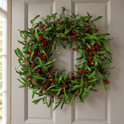 60 cm Handcrafted Berry Plastic Artificial Wreath