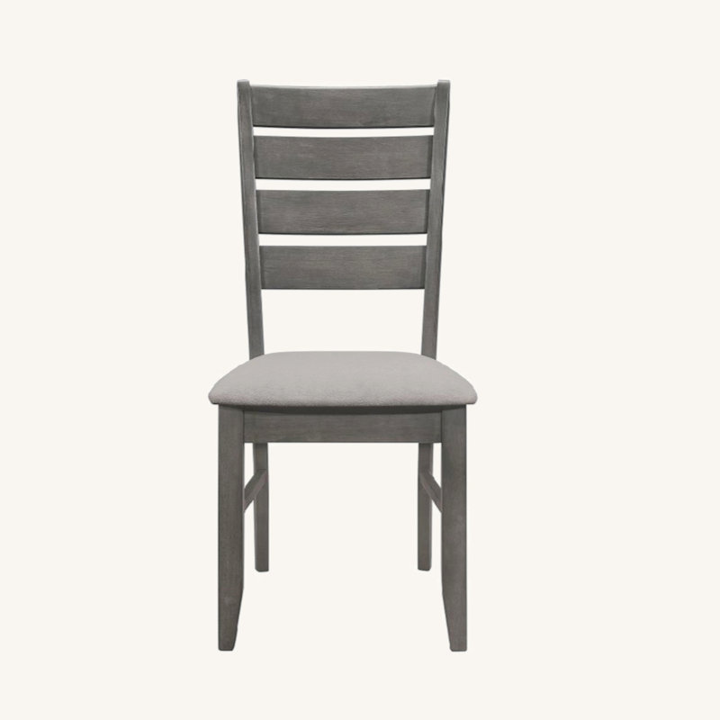 Ensemble de 2 chaises de salle à manger avec siège rembourré en tissu, gris foncé