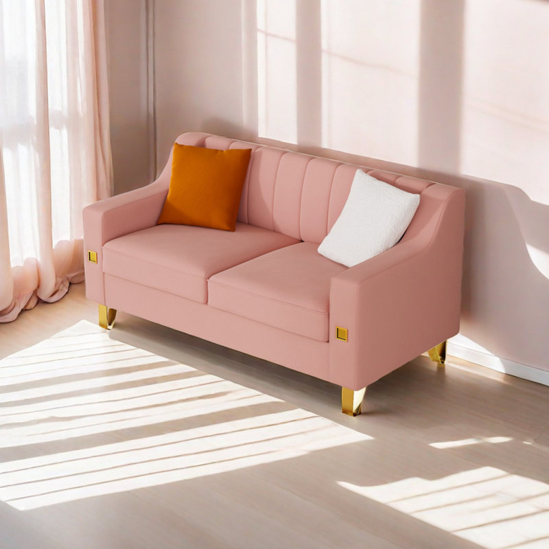 Canapé moderne en velours avec accents et coussins moelleux