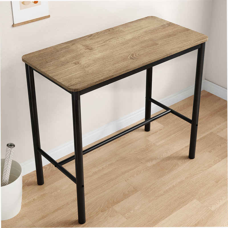 Table de bar rectangulaire à hauteur de comptoir avec pieds en métal, idéale pour divers espaces et rassemblements, offrant un support robuste et un assemblage facile.