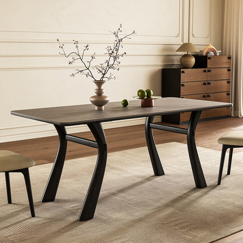 Table de salle à manger en bois de frêne, H 29,52 po x L 55,11 po x l 31,49 po
