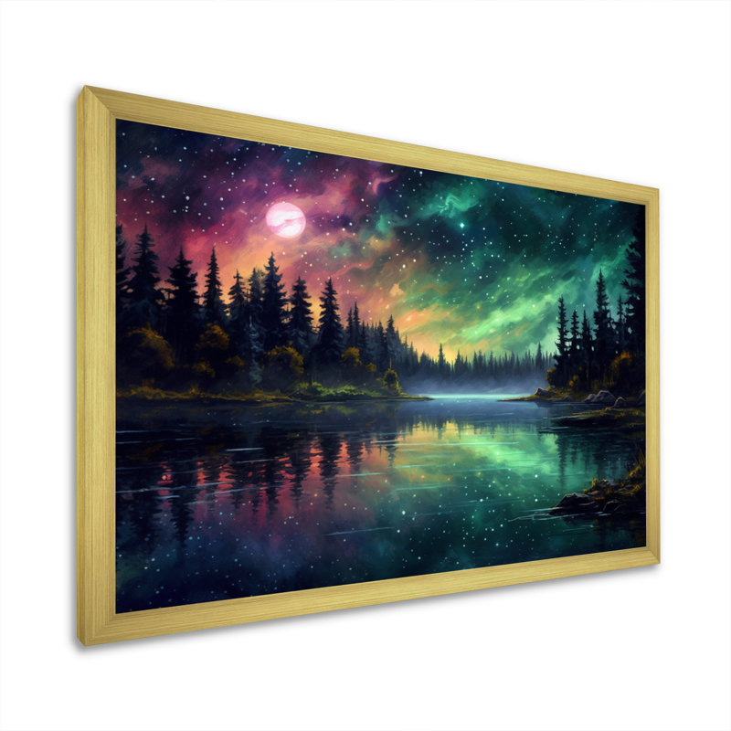 Idyllic Landscape II, reproduction d'art sur toile, Cadre doré à une seule photo, H 30 po x l 40 po x P 1,5 po