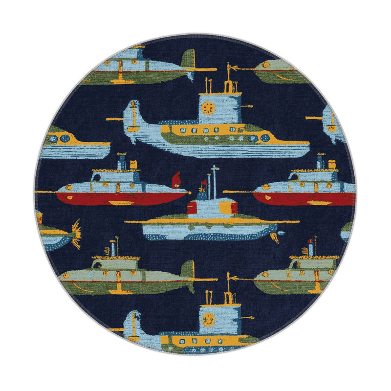 Tapis intérieur et extérieur gris Transport, Rond 5 pi