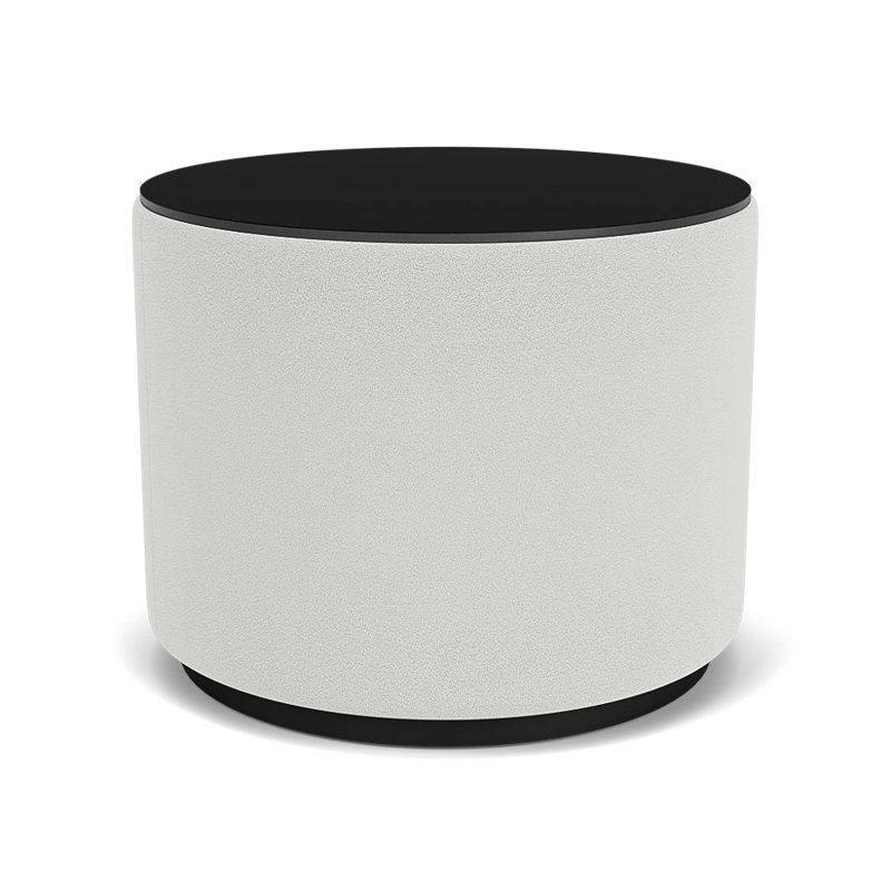Table de réception avec plateau en stratifié Darsey, 16", Nuit noire, Noir; ombre portes ouvertes
