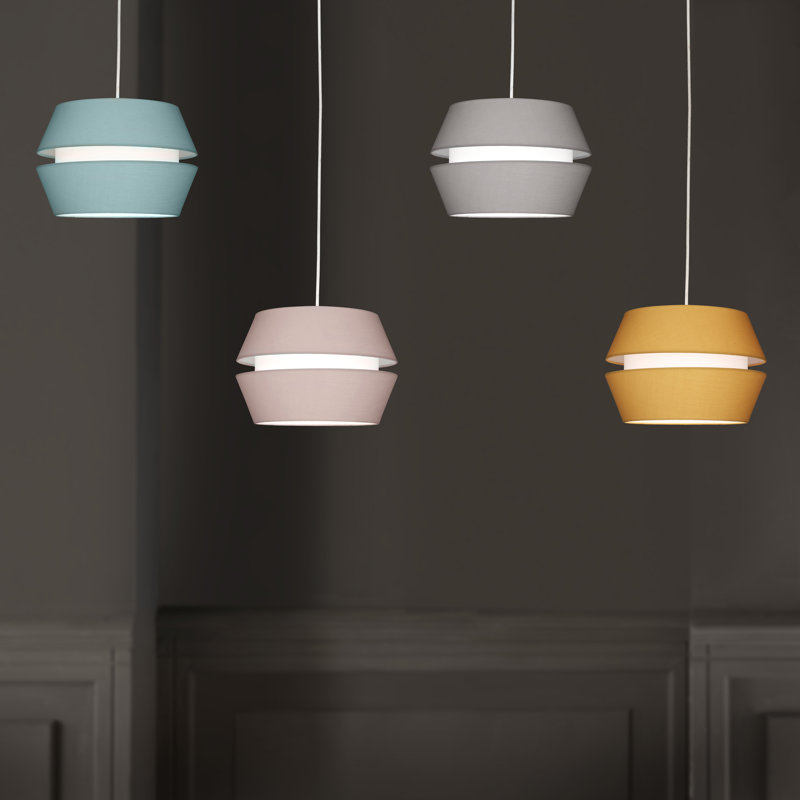 Karen 20cm H Cotton Novelty Pendant Shade ( Uno ), Grey