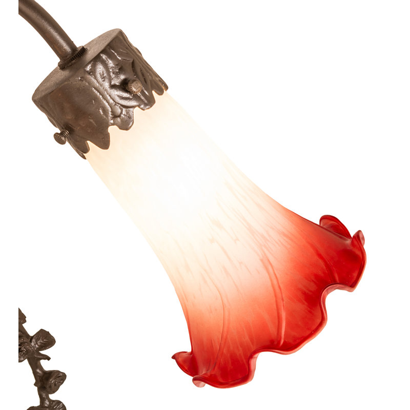 Lampe de table 17 po Trellis Girl, Rose et blanc