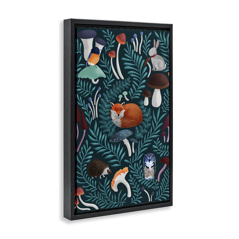 Cadre flottant Woodland Animals & Botanical, Cadre flottant noir de jais, H 25 po x l 17 po