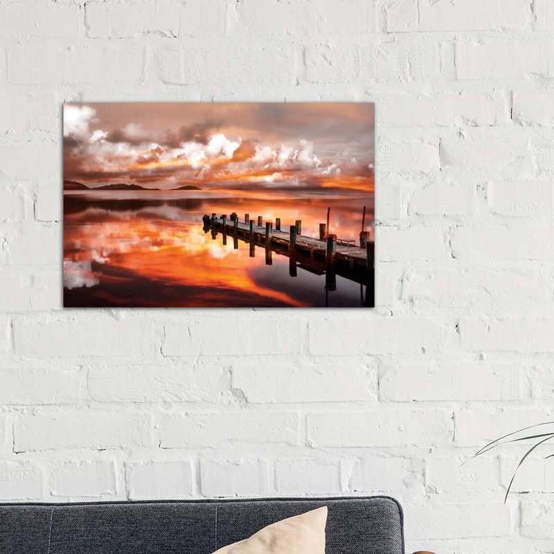 Sunset Pier by Marco Carmassi - Wrapped Canvas Print, 66.04 cm H x 45.72 cm W x 1.91 cm D
