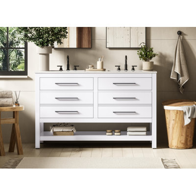 54 inch Double Bathroom Vanity_Modern_VF60554