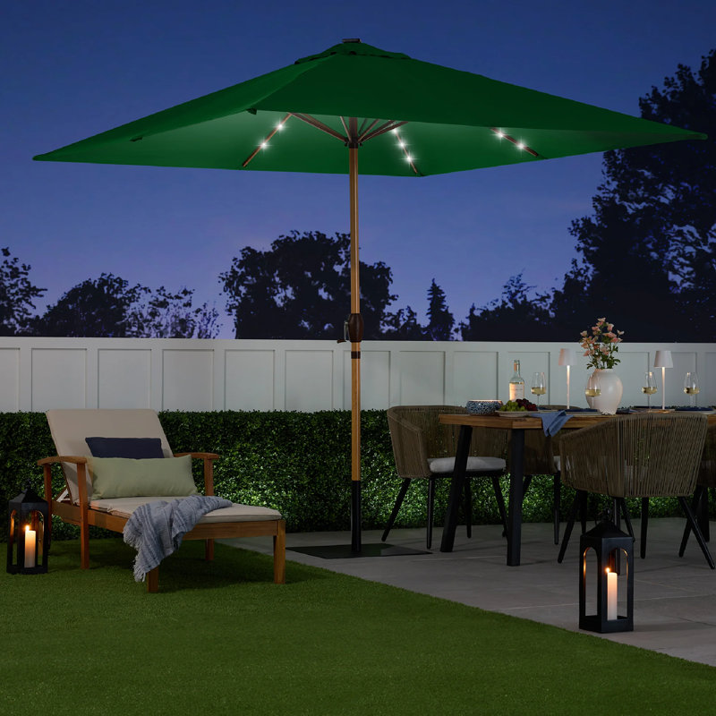 Parasol carré solaire à DEL pour terrasse, Green