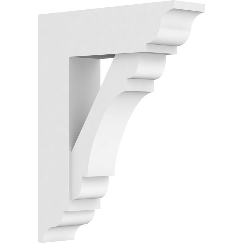 3"W x 14"D x 18"H Standard Olympic Architectural Grade PVC Bracket with Traditional Ends, 18"H x 3"W x 14"D