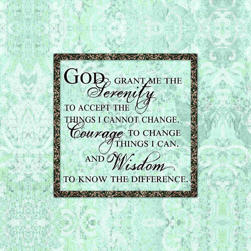 God Grant Me Sereneity 2, H 20 po x l 20 po