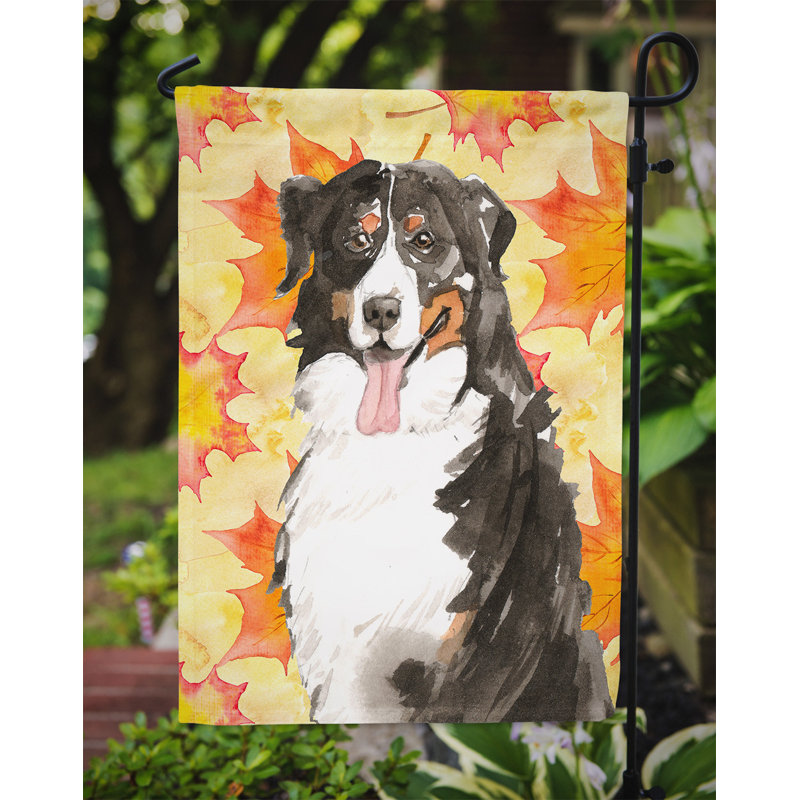 Automne 2 côtés en polyester 15 x 11 po drapeau de jardin, Bouvier bernois gris