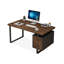 Bureau de direction rectangulaire en bois massif noyer avec tiroirs-1941114790