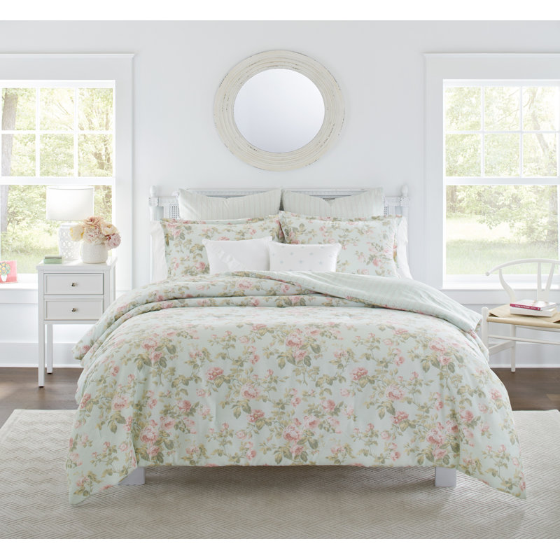 Ensemble d'édredon en coton Laura Ashley Madelynn, Très grand avec 6 pièces supplémentaires