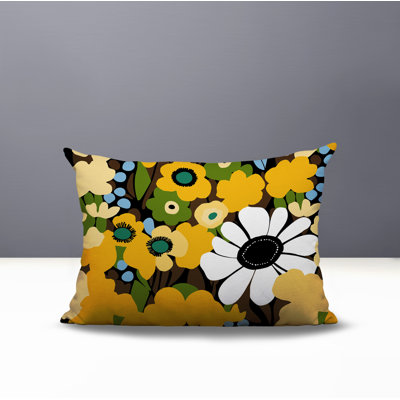 Maya Flower Reversible Indoor/Outdoor Rectangle Pillow