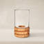 Vase en verre avec base en rotin-220180034