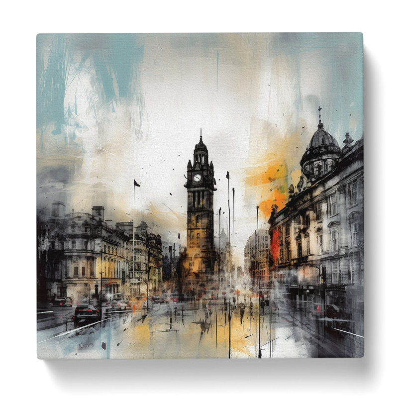 City Of Manchester Gestural Art - Print