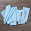 Serviettes de table bleues en tissu - 18 x 18 serviettes à aspect lin ajourées-767234490-767234492