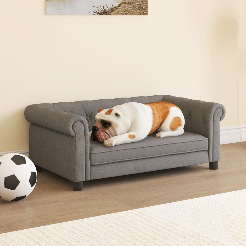 Lit rectangulaire pour petits et moyens chiens, Gris clair