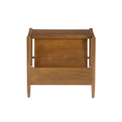 Helsel Walnut Magazine Rack Side Table