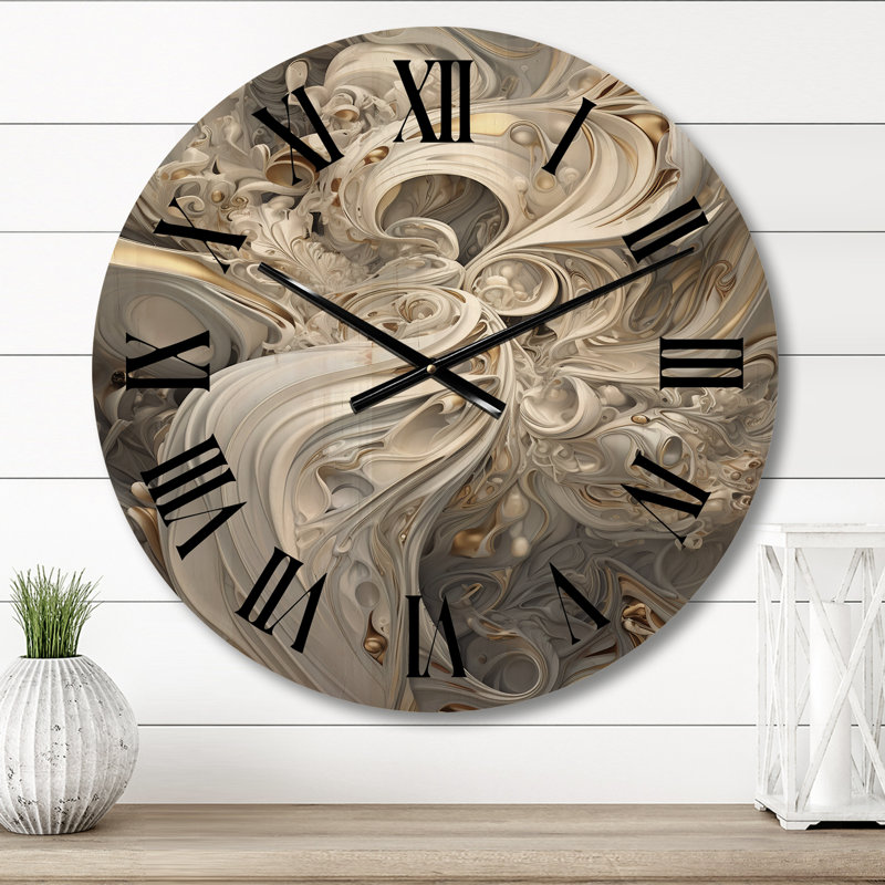 Horloge murale en bois massif Levaughn, Petit