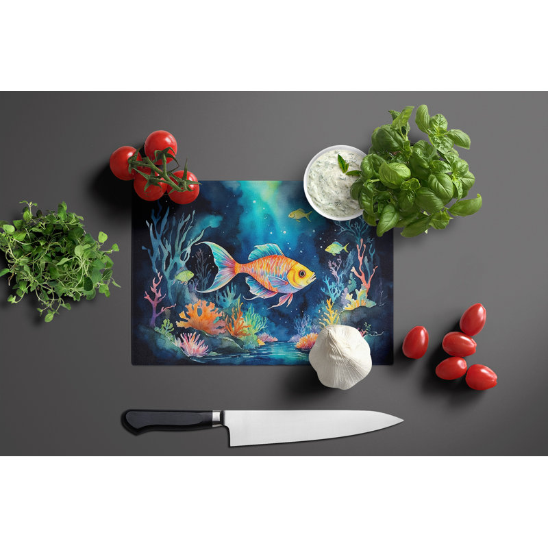 Bioluminescent Fish Glass Cutting Board