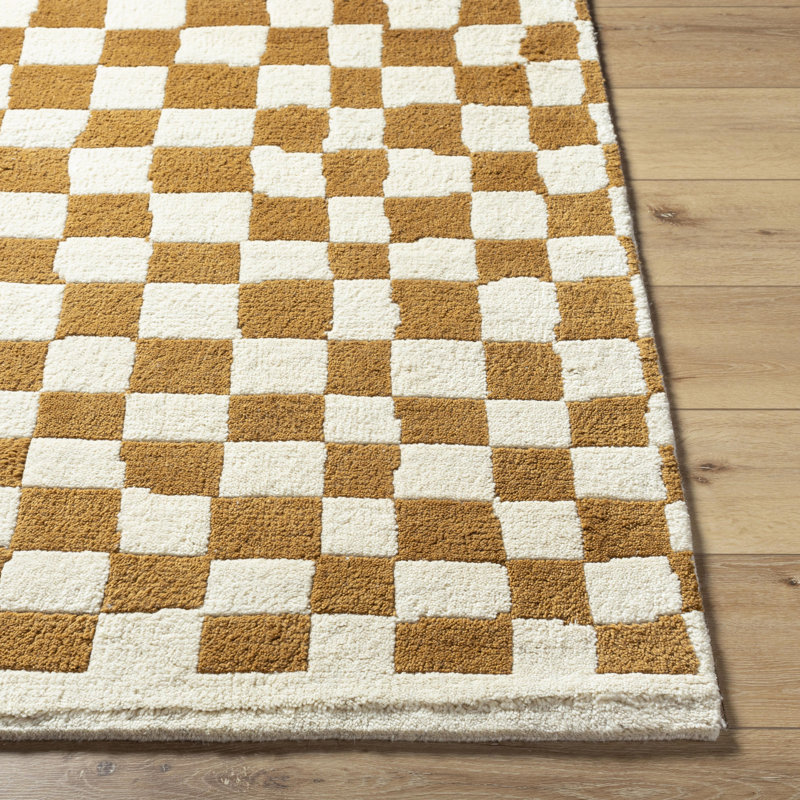 Damier Wool Plaid Area Rug, Rectangle 10' x 14'