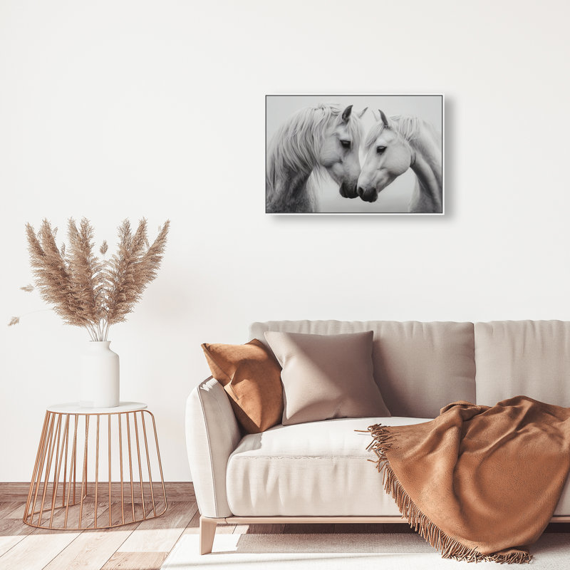 Twin Souls I Print by Oliver Gal, 11"H x 16"W, White Floater Frame
