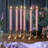 Fluted Ribbed Grooved LED Flameless Taper Candles, Remote, On/Off Button, Battery Operated, 12 Pack-961783817