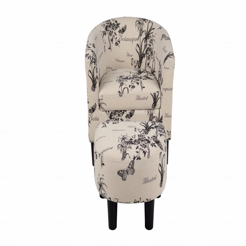 Chaise d'appoint - Fauteuil compact rembourré en tissu blanc
