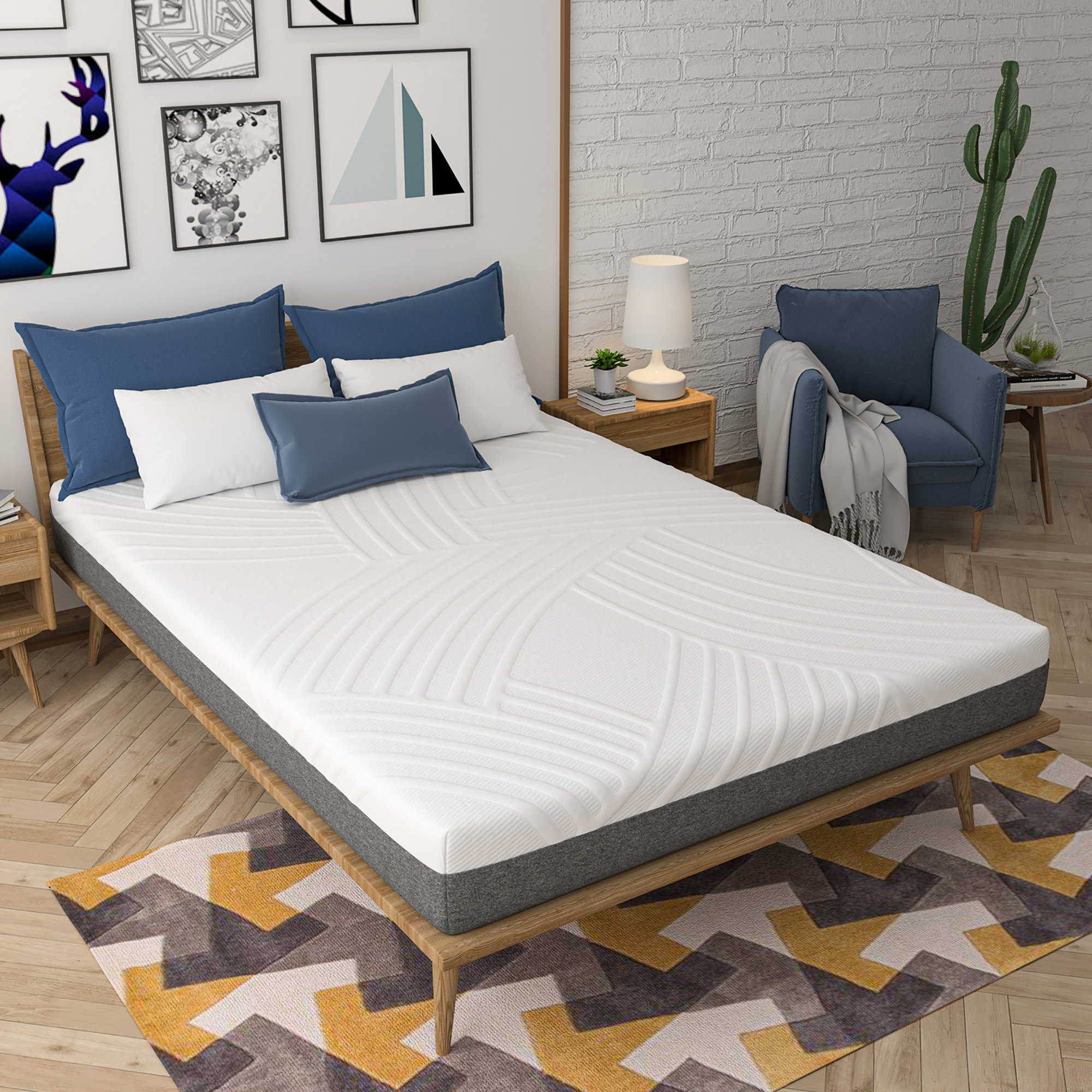 Costway 8'' Jacquard Mattress Gel Infused Memory Foam Medium Firm