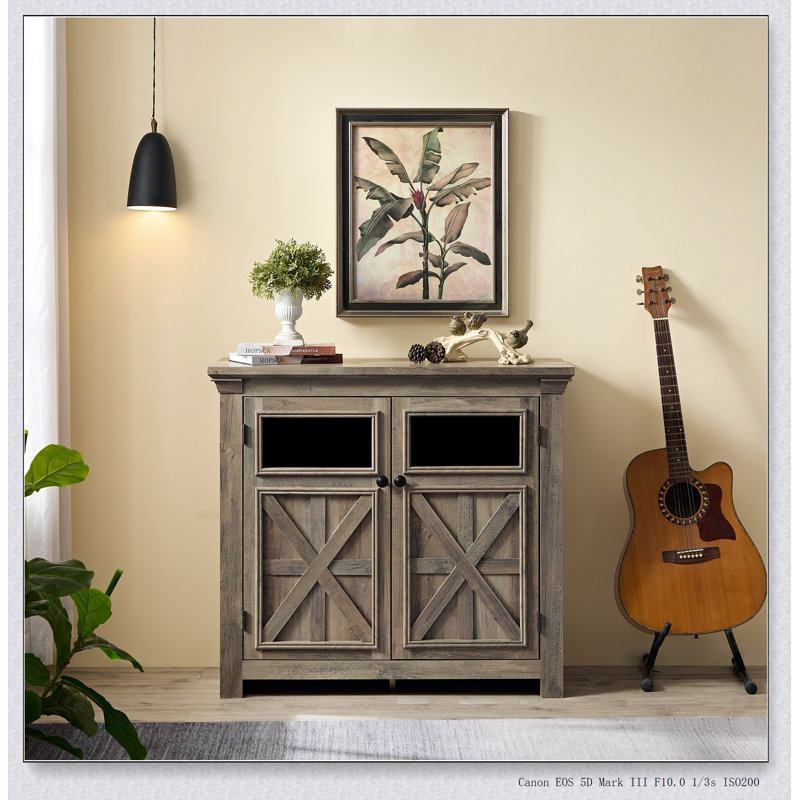 Armoire à vin 2 portes 2 portes Buffet Buffet, Gris délavé
