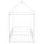 Lit simple en métal blanc avec structure de toit et clôture de sécurité-359871627-359871623