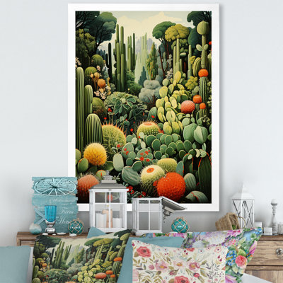 Cactus olive oasis sur toile