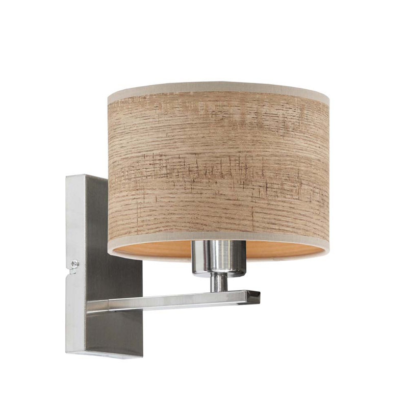 Blayke Armed Sconce, Light Brown, Chrome