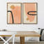 «Modern Abstract Shapes Coral And Black», 2 pièces-98554086-98554087