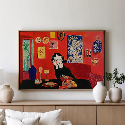 The Red Studio Art Print – Vintage Abstract Oil Painting Print, Mid Century Modern Wall Decor for Living Room or Gallery Display The Red Studio Art Print – Vintage Abstract Oil Painting Print, Mid Century Modern Wall Decor for Living Room 36x24 inch