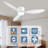 52 "Smart Ceiling Fan With Remote Control Light,Supports WIFI/Alexa Control,Adjustable Light,ABS Blade-1306218584-1306218582