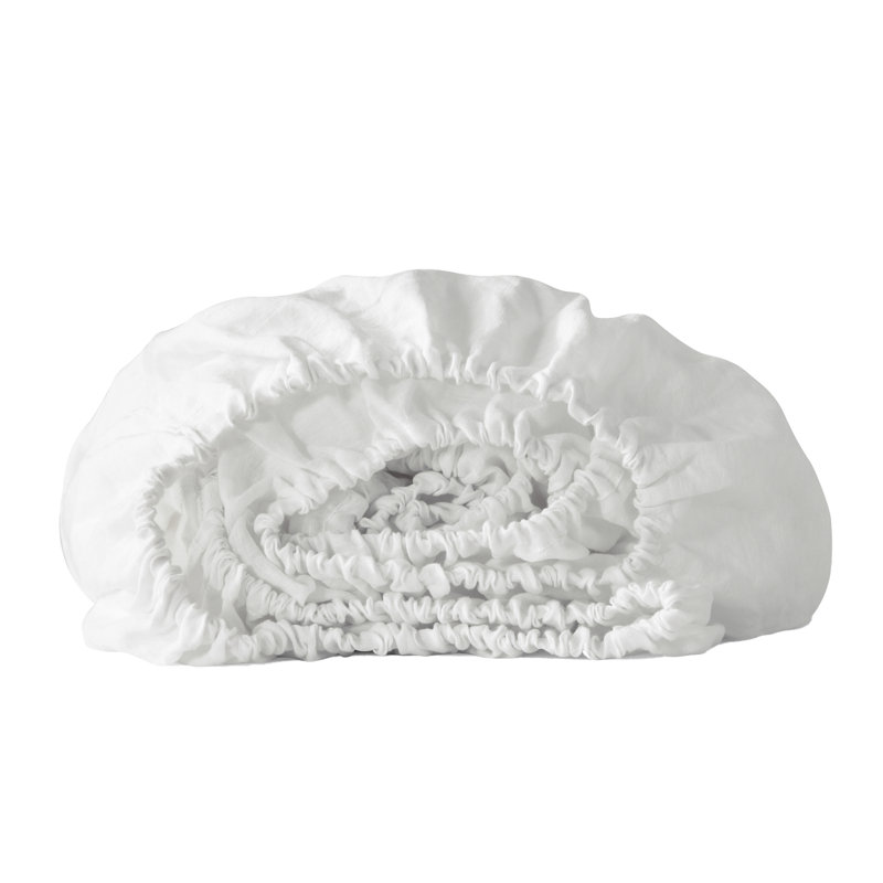 Blue Linen Queen Fitted sheet, California King Fitted Sheet, Soft White