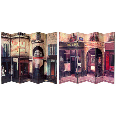 70.88" x 94" Double Sided French Cafe 6 Panel Room Divider