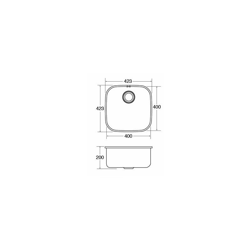 42cm x 42cm Single Bowl Undermount Kitchen Sink
