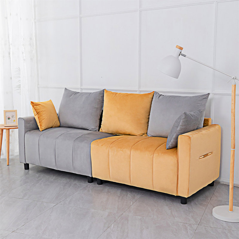 Canapé modulaire, Gris/Jaune