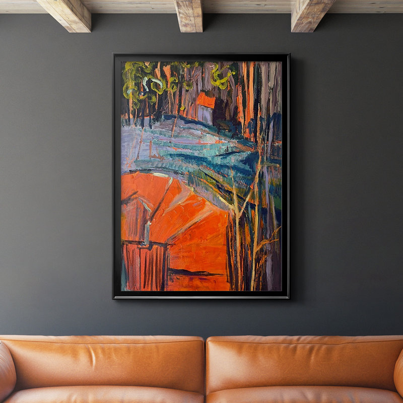 «Cadmium Winter Solstice IV», reproduction encadrée de qualité supérieure - prête à être accrochée, Noir